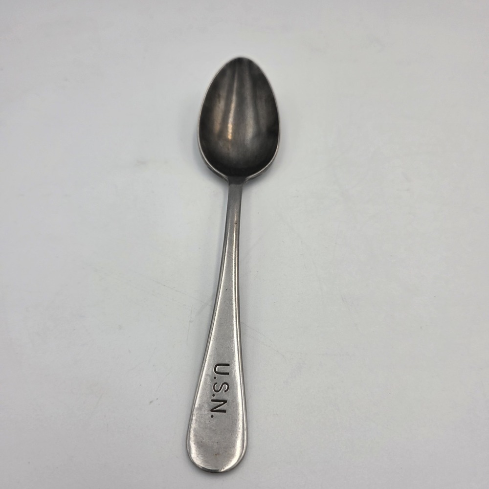 USN Spoon by Silco Stainless Mess Hall Flatware U.S.N. Military Soldier Navy 7"